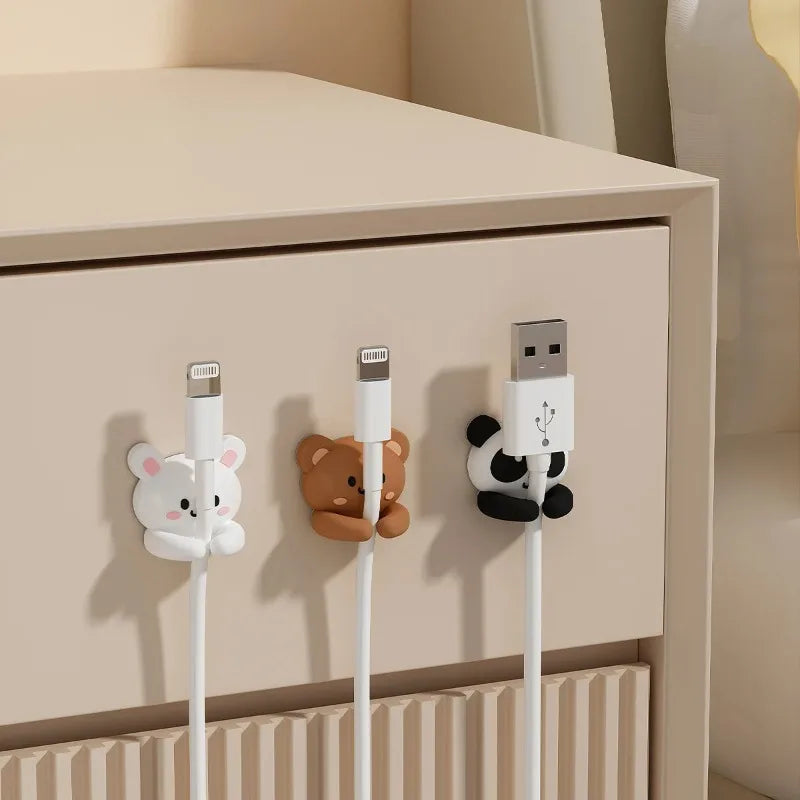 Desktop Data Cable Fixer Nail-Free Seamless Silicone Cable Organizer Mouse Cable Headset Multifunctional Winder Desk Organizer