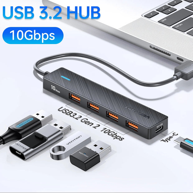 USB 3.2 Gen2 HUB 5 Ports Splitter 10Gbps USB a Type C HUB Multiport Adapter for Macbook Ipad Laptop Expansion PC Desktop