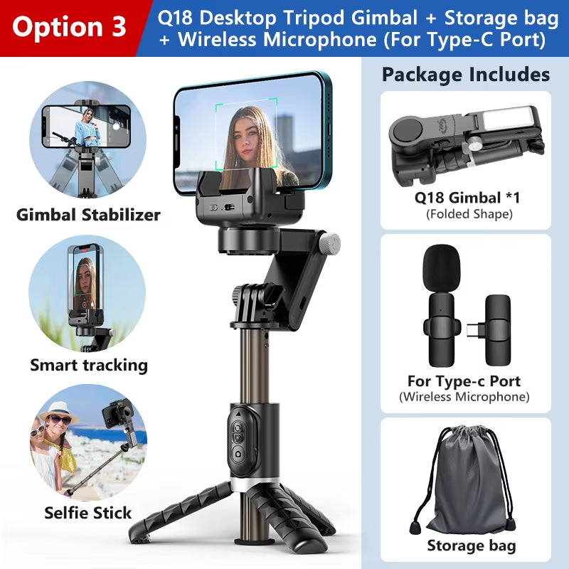360 Rotation following Shooting Mode Gimbal Stabilizer 