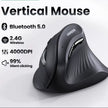 Vertical Mouse Wireless Bluetooth5.0 2.4G Ergonomic 4000DPI 6 Mute Buttons for Macbook Tablet Laptops Computer PC Mice