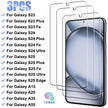 3Pcs Tempered Glass for Samsung Galaxy S23 S24 S25 plus Fe A05S A15 A25 A35 A55 Screen Protector for Samsung S25 Edge S24 Ultra