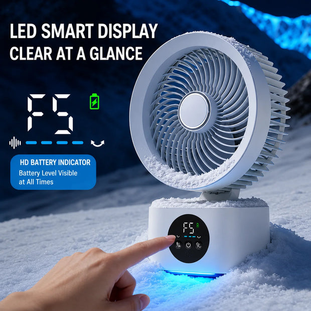 Portable Wall-Hanging Fan with Remote Control Smart Voice Rechargeable USB Household Electric Folding Fan Nightlight Air Cooler