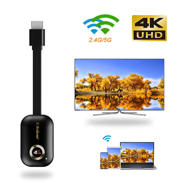 Mirascreen G9 plus 2.4G/5G 4K Wireless H.265 HD Wifi Display Dongle for Miracast Airplay DLNA TV Stick for for Android IOS to TV