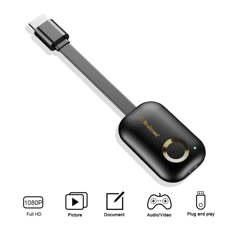 Mirascreen G9 plus 2.4G/5G 4K Wireless H.265 HD Wifi Display Dongle for Miracast Airplay DLNA TV Stick for for Android IOS to TV