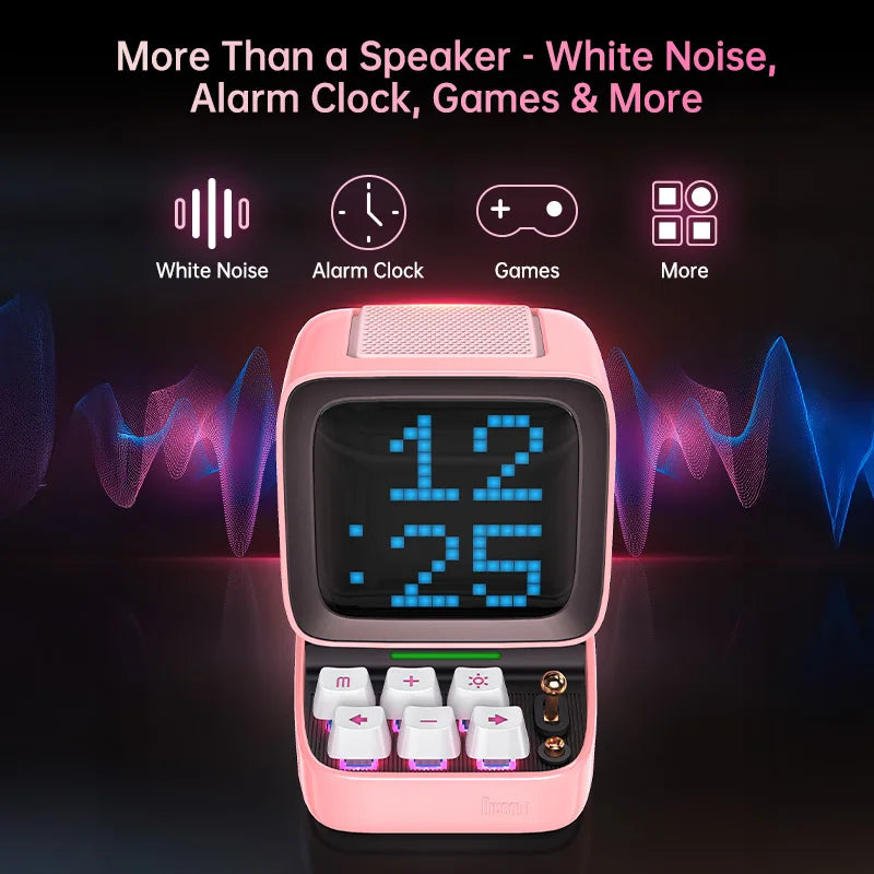Ditoo-Pro Retro Pixel Art Bluetooth Portable Speaker Alarm Clock DIY LED Display Board, Cute Gift Home Light Decoration