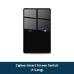 Zigbee Smart DIY Name Switch Black Panel Touch Light Switches US Type Neutral Required Works with Tuya Smart Life App