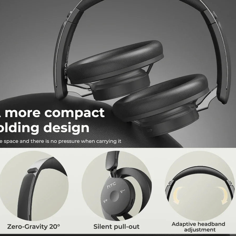 HP06 Bluetooth V6.0 Wireless Open-Ear Headphones Foldable Punchy Bass Headset for PC Laptop Phone TV Lightweight Hollow Airy