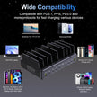600W Multi USB Fast Charger 10-Port Gan PD 3.1 Charging Station Stand for Macbook Iphone 16 15 Ipad Samsung Tablet Laptop