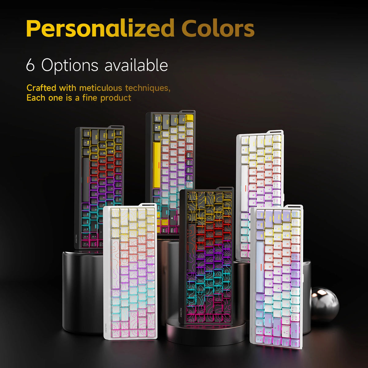 NK68V2 Single-Mode Wired Mechanical Keyboard Portable Gaming Keyboard RGB Hot-Swappable PC Lightweight Mechanical Keyboard