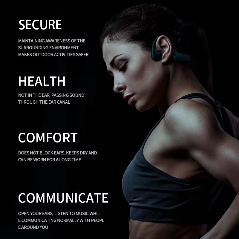 B8 Real Bone Conduction Earphones Bluetooth 5.3 Sports Wireless Headphones IPX5 Waterproof Headset for Outdoor Sports Ear Hook
