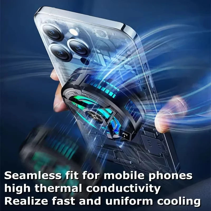 Magnetic Phones Cooler Back-Clip 2 in 1 Game Cooler Semiconductor Fast Phone Cooling Fan for IOS Android Phone