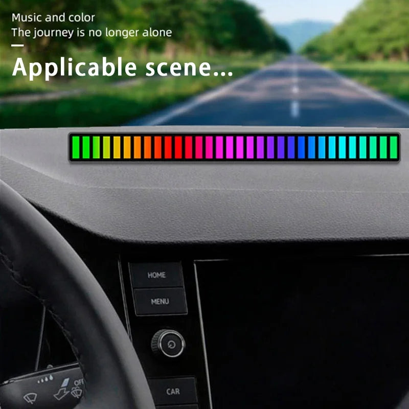 RGB LED Strip Light Music Sound Control Pickup Rhythm Ambient Lamp Atmosphere Night Lights for Bar Car Room TV Gaming Decoration