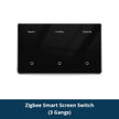 Zigbee Smart DIY Name Switch Black Panel Touch Light Switches US Type Neutral Required Works with Tuya Smart Life App