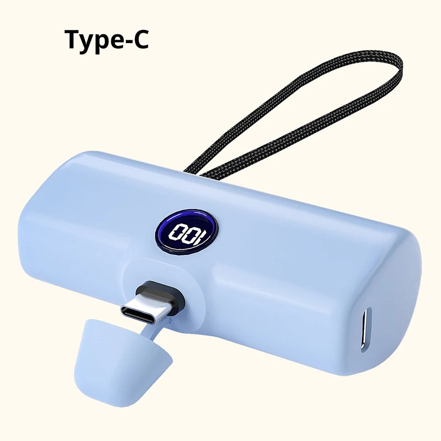 Fast Charging Power Bank Portable Charger External Battery Pack for Iphone Android LED Digital Display 5000Mah Mini Powerbank