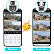 Three Lens PTZ IP Camera Outdoor HD Three Screen Wifi Security Camera Auto Tracking Dual Len Wirelss CCTV Camera Icsee