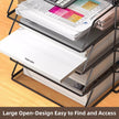 Office A4 Paper Desk Organizer Document File Letter Book Brochure Filling Tray Rack Shelf Carrier Metal Wire Mesh Storage Holder