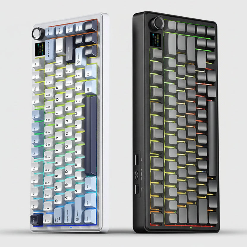 F75 MAX Gaming Mechanical Keyboard 75% Wired/Bluetooth/2.4G Hot-Swap RGB E-Sports Keyboard with TFT Screen for Pc/Mac ﻿