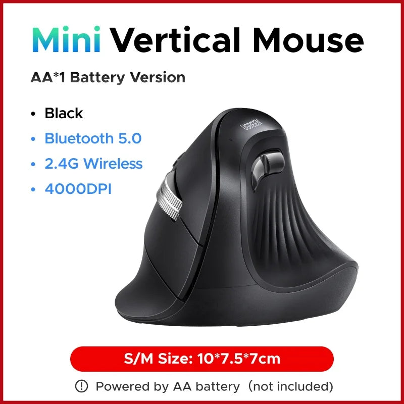 Vertical Mouse Wireless Bluetooth5.0 2.4G Ergonomic 4000DPI 6 Mute Buttons for Macbook Tablet Laptops Computer PC Mice