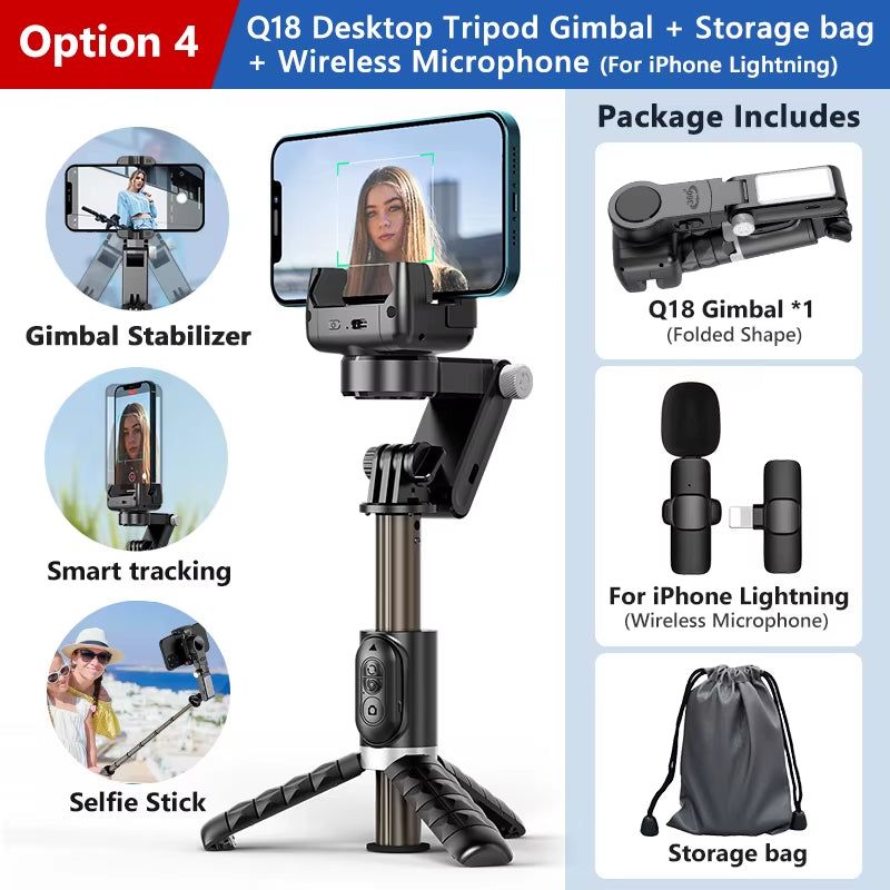 360 Rotation following Shooting Mode Gimbal Stabilizer 