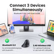 Vertical Mouse Wireless Bluetooth5.0 2.4G Ergonomic 4000DPI 6 Mute Buttons for Macbook Tablet Laptops Computer PC Mice
