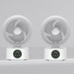Portable Wall-Hanging Fan with Remote Control Smart Voice Rechargeable USB Household Electric Folding Fan Nightlight Air Cooler