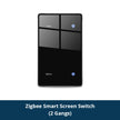 Zigbee Smart DIY Name Switch Black Panel Touch Light Switches US Type Neutral Required Works with Tuya Smart Life App