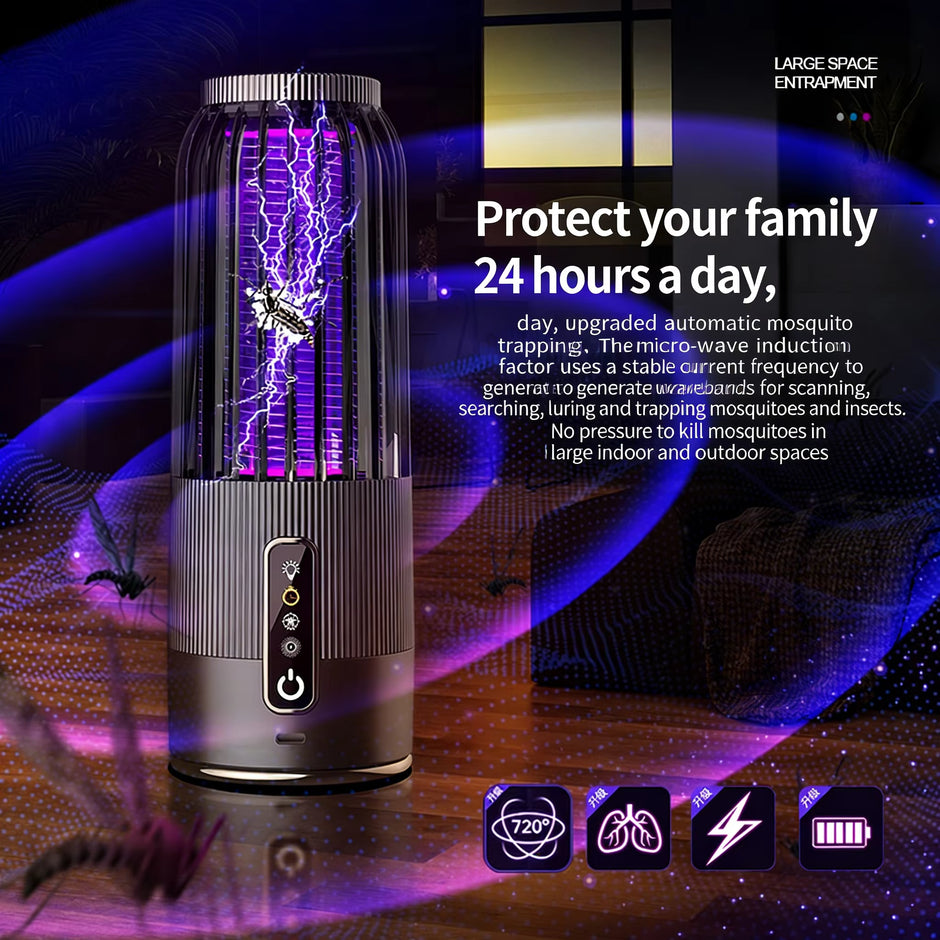 Outdoor Solar Energy Mosquito Killer Camping Lamp Upgrade Household Mosquito Repellent USB Rechargeable Portable Insect Killer
