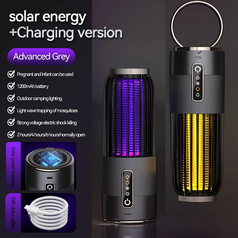 Outdoor Solar Energy Mosquito Killer Camping Lamp Upgrade Household Mosquito Repellent USB Rechargeable Portable Insect Killer