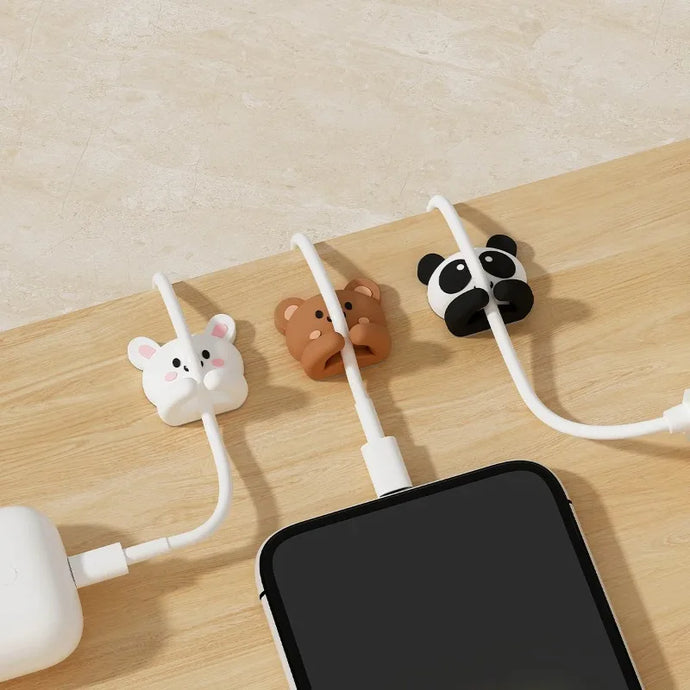 Desktop Data Cable Fixer Nail-Free Seamless Silicone Cable Organizer Mouse Cable Headset Multifunctional Winder Desk Organizer