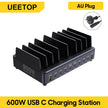 600W Multi USB Fast Charger 10-Port Gan PD 3.1 Charging Station Stand for Macbook Iphone 16 15 Ipad Samsung Tablet Laptop