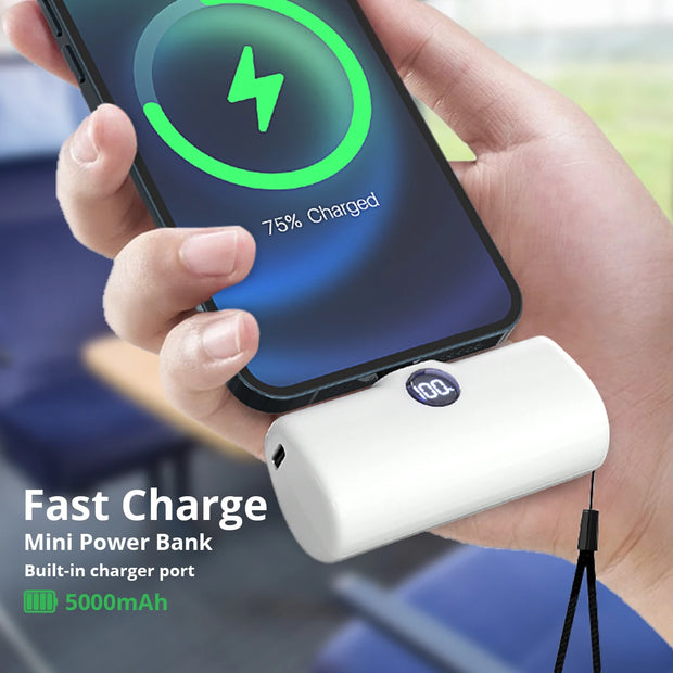 Fast Charging Power Bank Portable Charger External Battery Pack for Iphone Android LED Digital Display 5000Mah Mini Powerbank