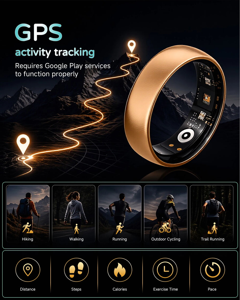 AURA Matt Smart Ring Fitness Sports Health Monitor Sleep Temperature Top Quality Long Battery Rose Gold Ring for Woman Ladies