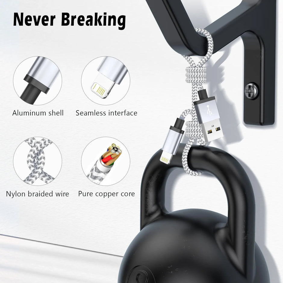 Fast Charging USB Charger Cable for Iphone 14 13 12 11 Xs Max Xr X 8 7 6 plus Ipad Origin Mobile Phone Long Data Cord 1M 2M 3M