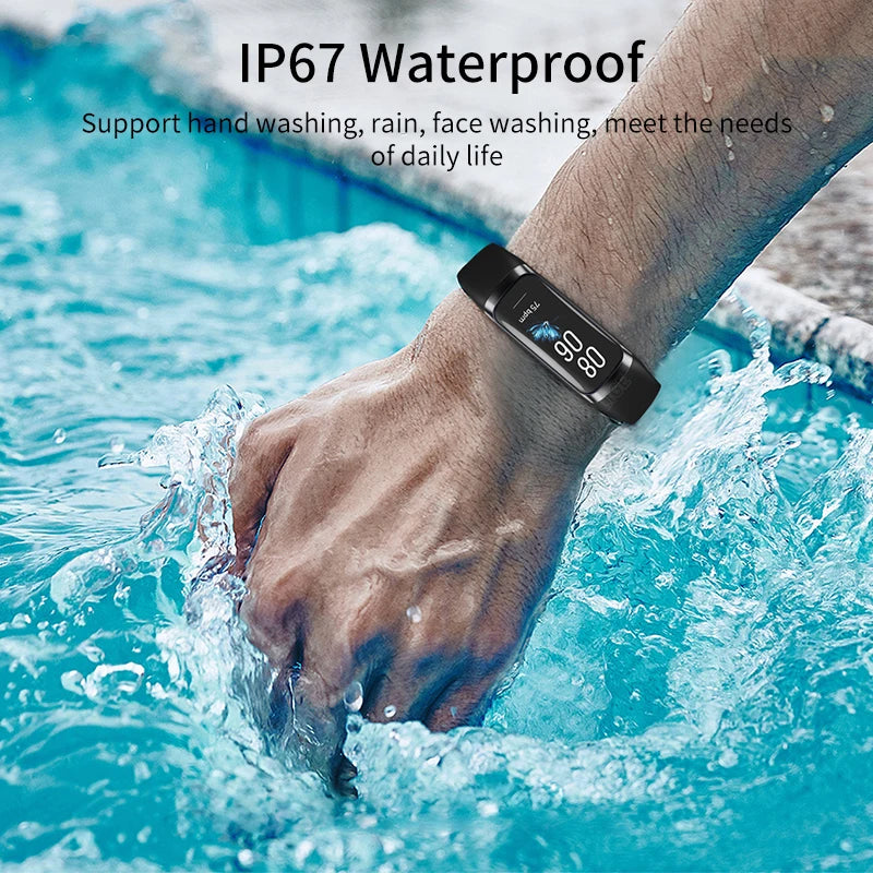 1.1 Inch Amoled Heart Rate Monitor Smart Bracelet Wristband Slim Smart Watch Men Women Waterproof Fitness Tracker Band