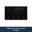 Zigbee Smart DIY Name Switch Black Panel Touch Light Switches US Type Neutral Required Works with Tuya Smart Life App