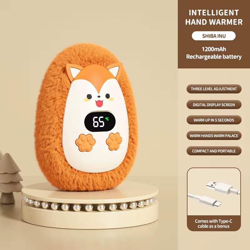 1Pc Plush Hand Warmer Mini Portable Handwarmers 3-Gear Temperature Adjustment Long-Lasting Heating Pocket Heater Winter Supplies
