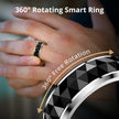 R11 Ceramic Smart Ring for Men, Fidget Spinner Anxiety Relieve Ring with Charging Case, Health Monitor, 5ATM Waterproof