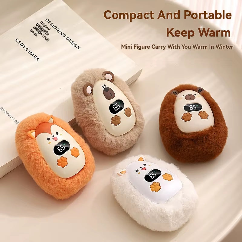1Pc Plush Hand Warmer Mini Portable Handwarmers 3-Gear Temperature Adjustment Long-Lasting Heating Pocket Heater Winter Supplies