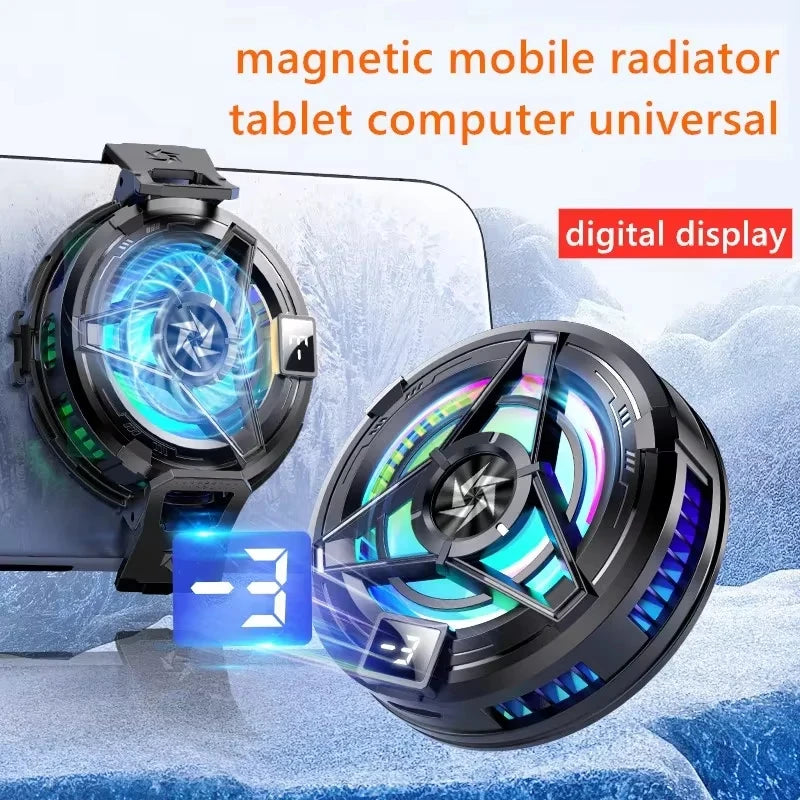 Magnetic Phones Cooler Back-Clip 2 in 1 Game Cooler Semiconductor Fast Phone Cooling Fan for IOS Android Phone