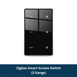 Zigbee Smart DIY Name Switch Black Panel Touch Light Switches US Type Neutral Required Works with Tuya Smart Life App