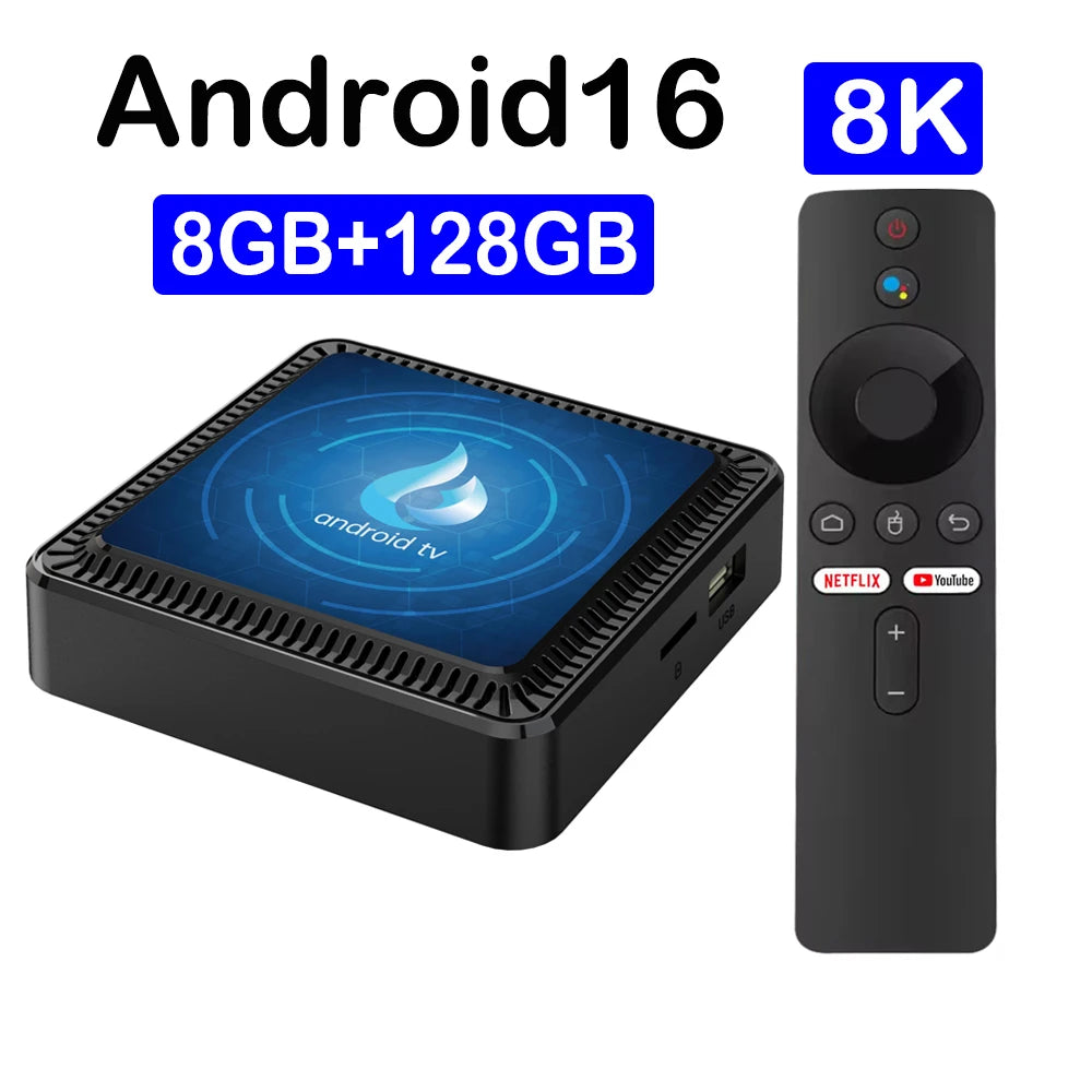 Q17 Smart TV Box 5G Wifi Android 16 TV Box Quad Core Allwinner H313 64GB 128GB Set Top Box Google Assistant Netflix Media Player