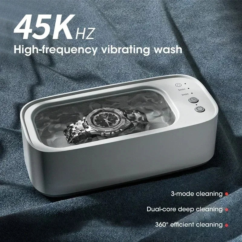 Portable Ultrasonic Cleaner Rechargeable 40Khz Deep Clean for Jewelry Eyeglasses Razors Braces Comb Makeup Brush Etc