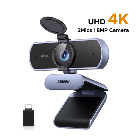 4K FHD 1080P Webcam 8MP for PC, PDAF Auto Focus, Dual AI Noise-Cancelling Mics, Web Cam Camera for Zoom/Teams/Google Meet
