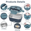 Electric Heated Insulated Lunch Box with Removable Stainless Steel Container, Portable Food Warmer for Car Office School