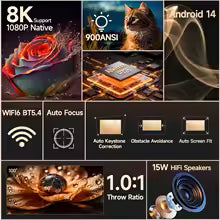 Portable Android 14 Projector