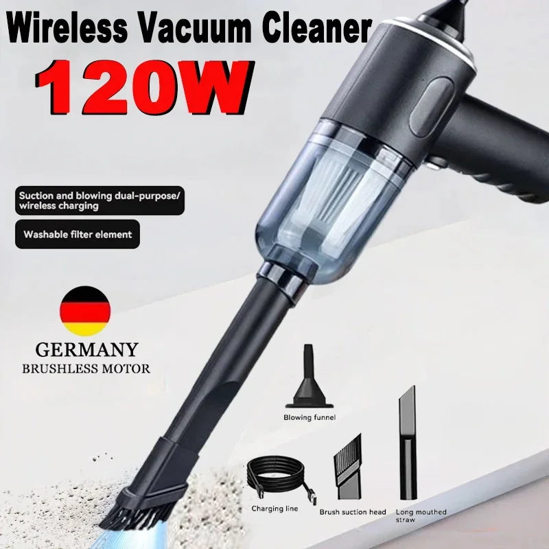 9000Pa Wireless Car Vacuum Cleaner USB Charging 1200Mah Portable Cleaning Appliance Mini Wet and Dry Vacuum Cleaner Household