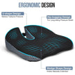 Memory Foam Car Wedge Seat Cushion for Driving, Height Booster & Posture Support, 4D Mesh Seat Pad with Adjustable Straps
