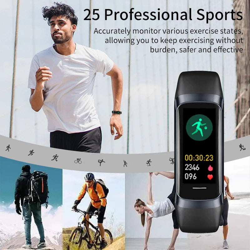1.1 Inch Amoled Heart Rate Monitor Smart Bracelet Wristband Slim Smart Watch Men Women Waterproof Fitness Tracker Band