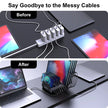600W Multi USB Fast Charger 10-Port Gan PD 3.1 Charging Station Stand for Macbook Iphone 16 15 Ipad Samsung Tablet Laptop