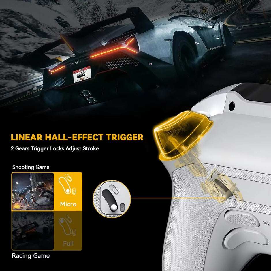 Mamba One V2 Screen Interactive Wireless Gaming Controller for Ios/Android/Switch/Pc Hall Effect, 1800Mah with Charging Dock